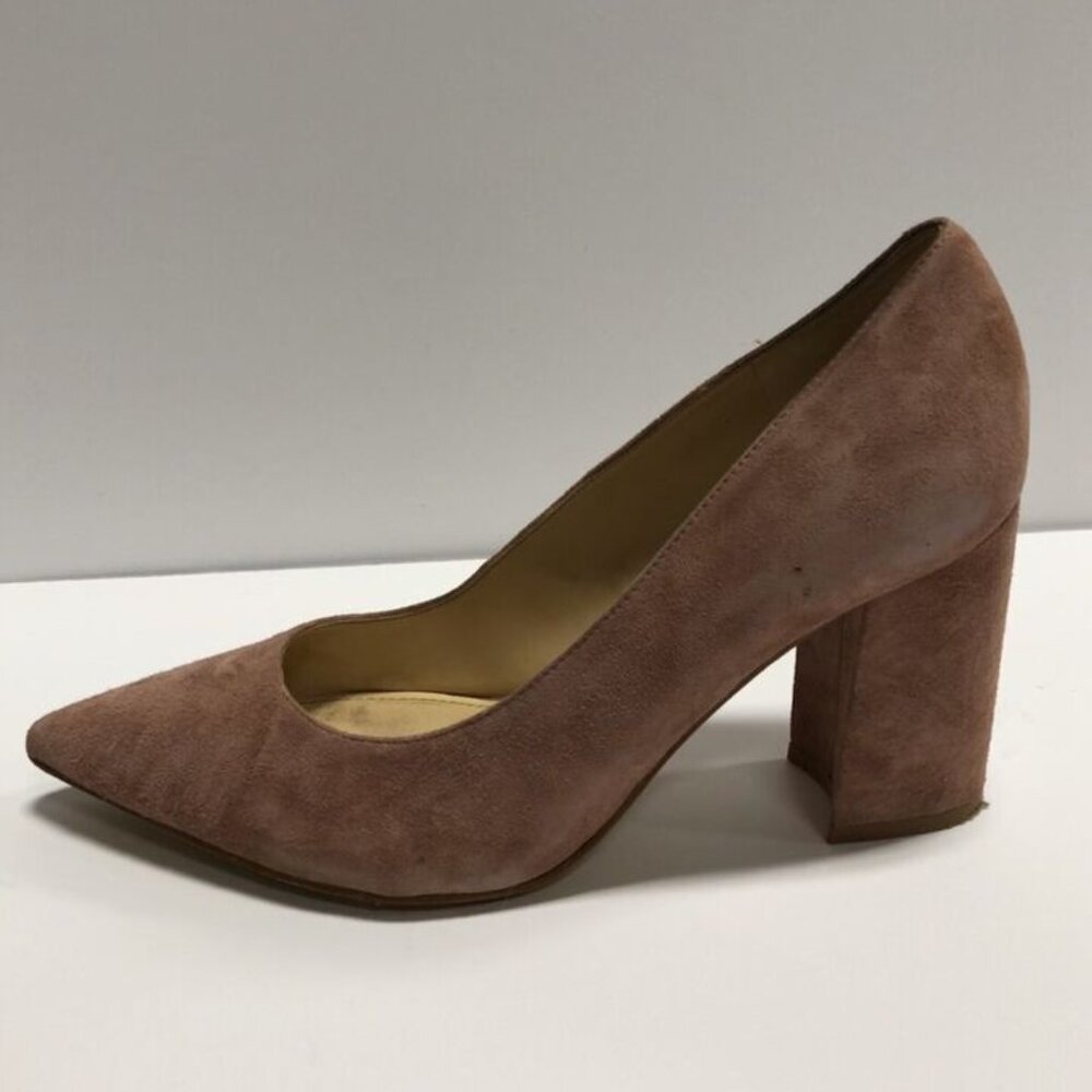 Nine West Women's Cara, Block Heel Pumps Pink Suede, Size M